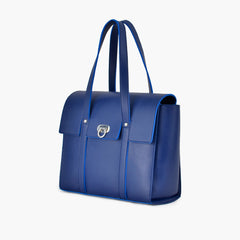 Blue carry-all satchel bag