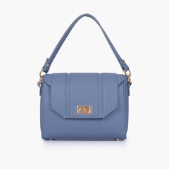 Sky blue compact top-handle cross-body bag