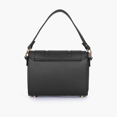 Black compact top-handle cross-body bag
