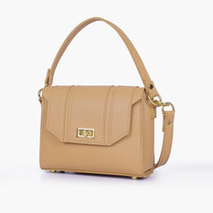 Coffee compact top-handle cross-body bag