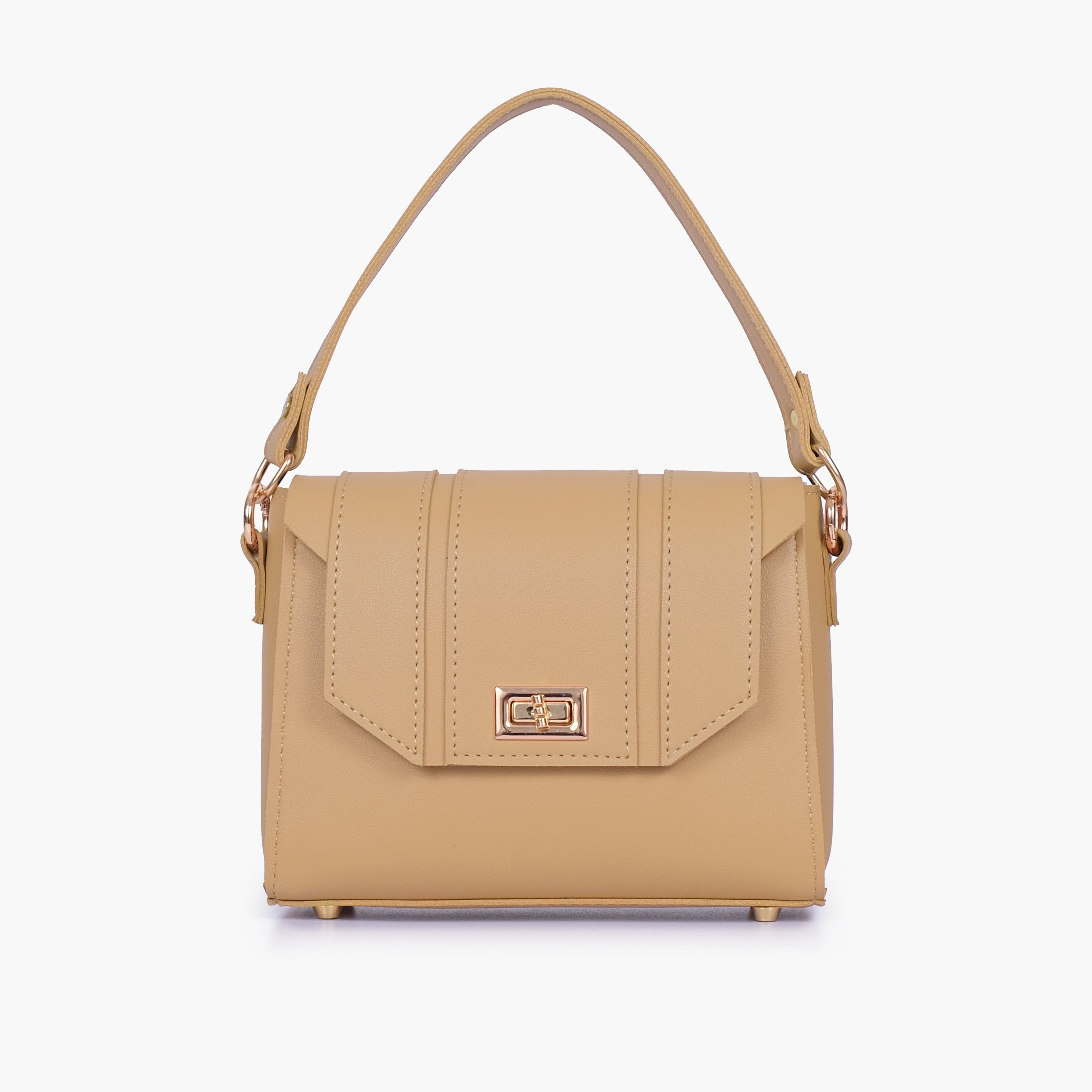 Coffee compact top-handle cross-body bag
