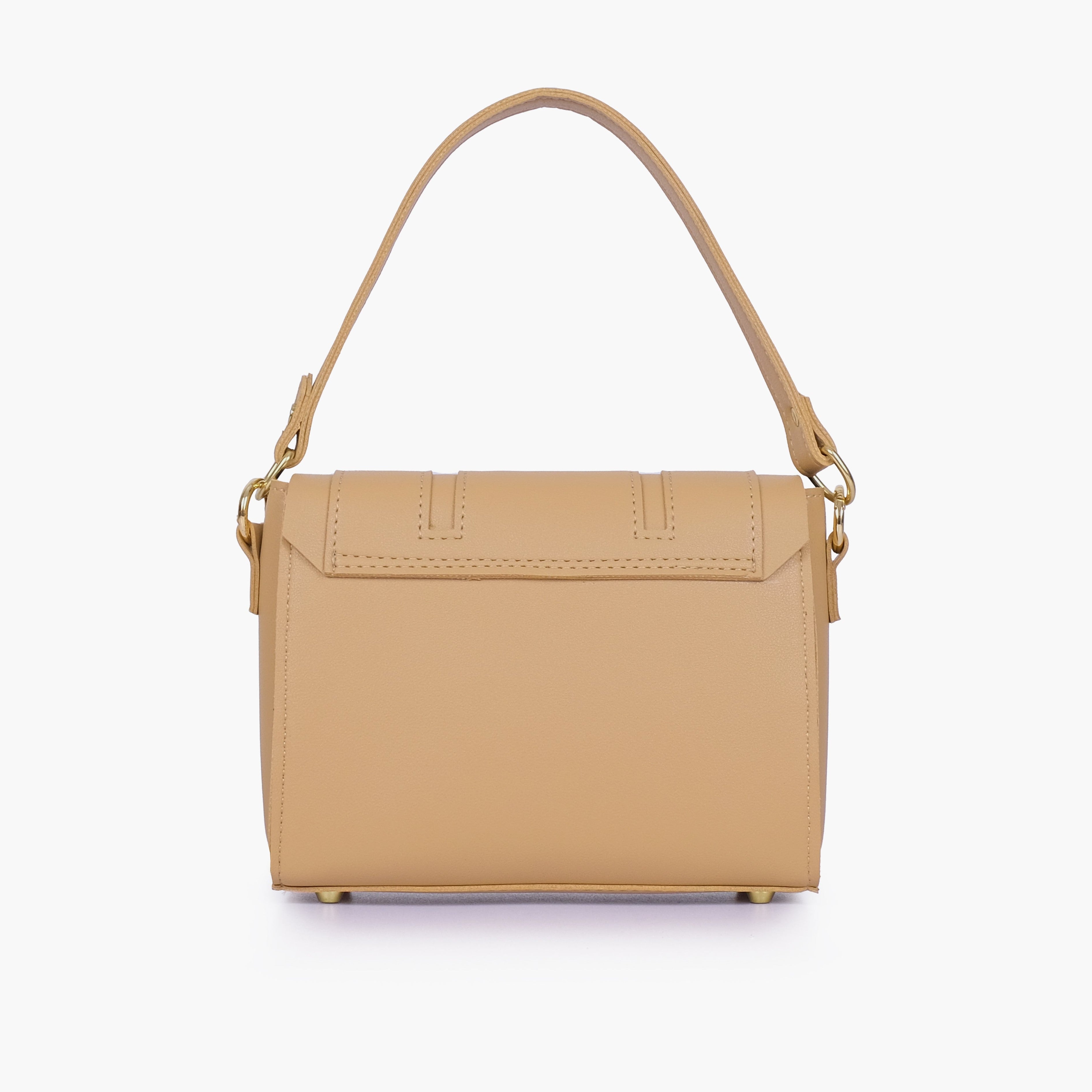 Coffee compact top-handle cross-body bag