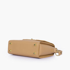 Coffee compact top-handle cross-body bag