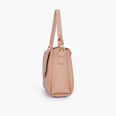 Peach compact top-handle cross-body bag