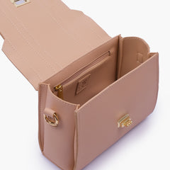 Peach compact top-handle cross-body bag