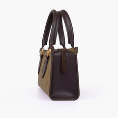 Brown checkered on-the-go mini bag