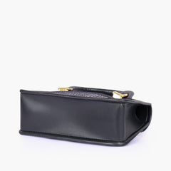 Black and white patterned cross-body with flap