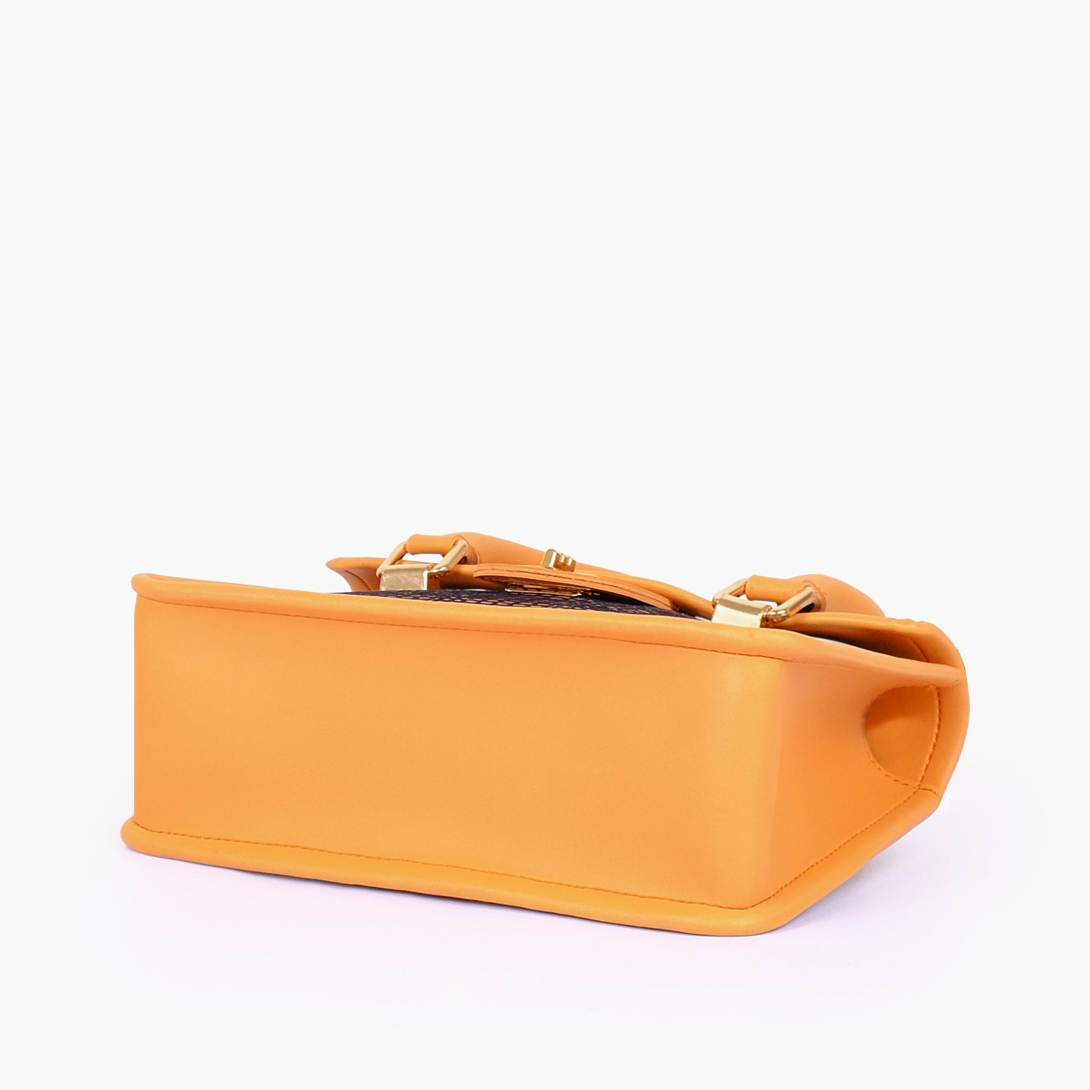 Mustard patterned cross-body with flap