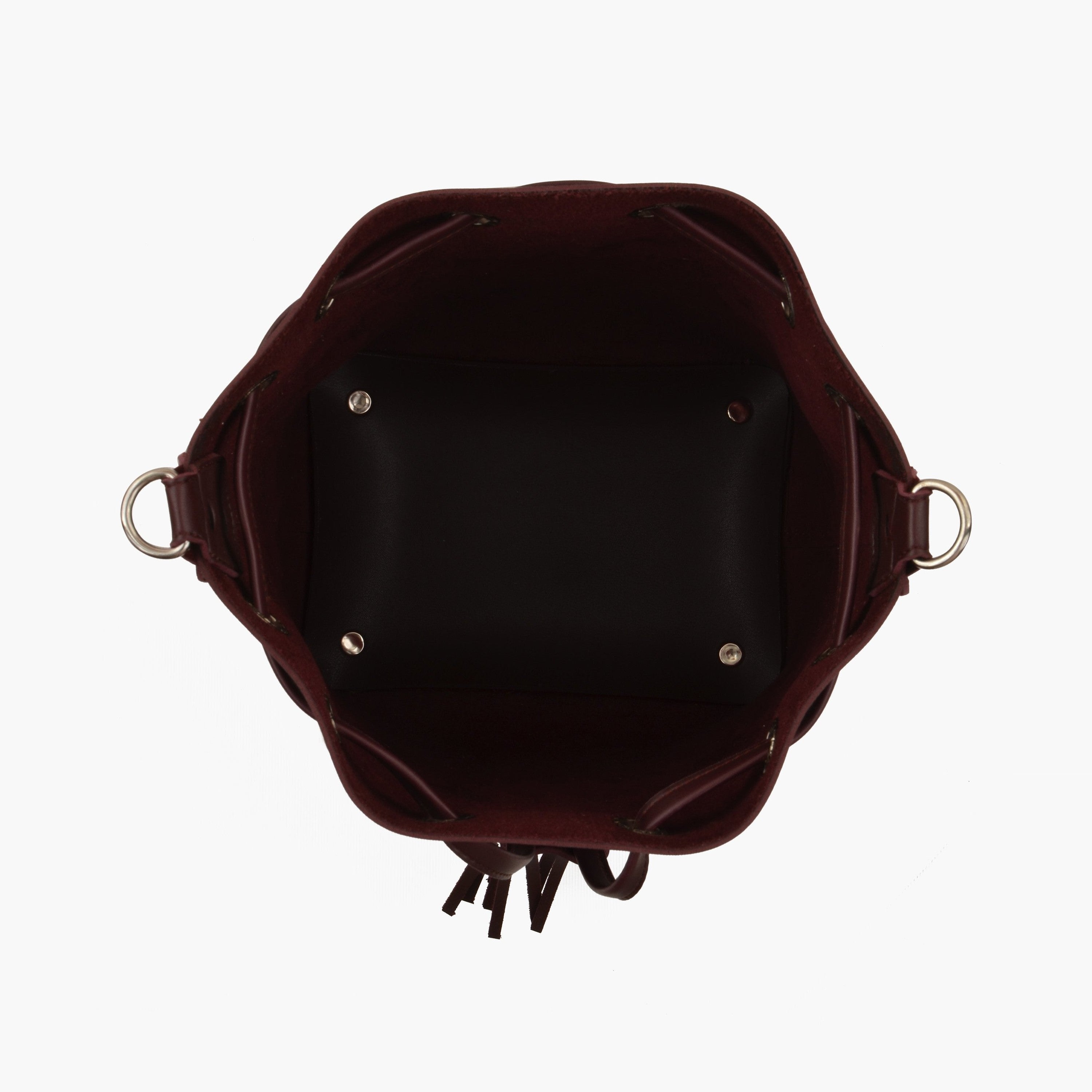 Burgundy bucket bag
