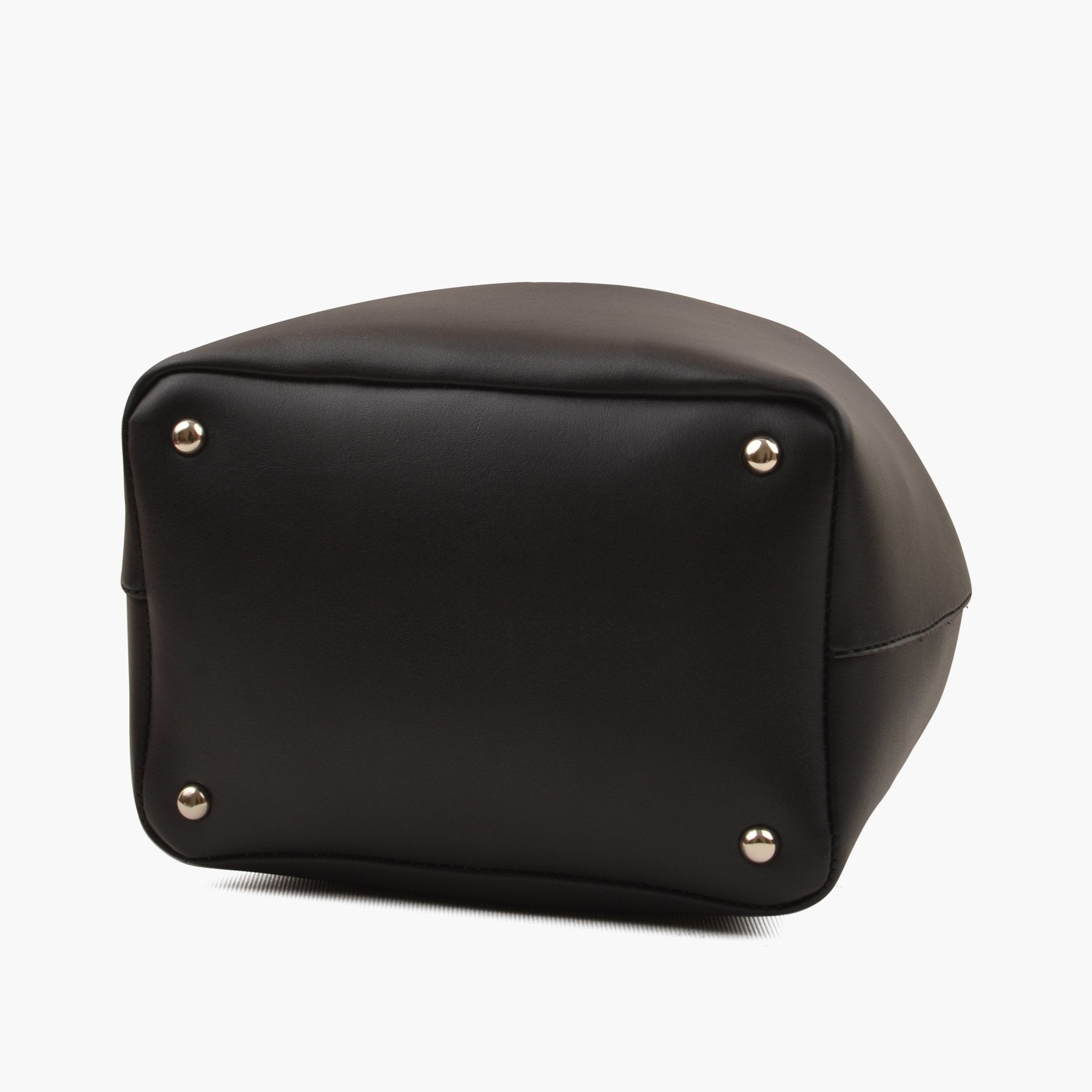 Black bucket bag