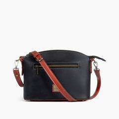 Black and rust dome cross-body bag