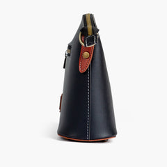 Black and rust dome cross-body bag