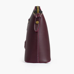 Burgundy dome cross-body bag