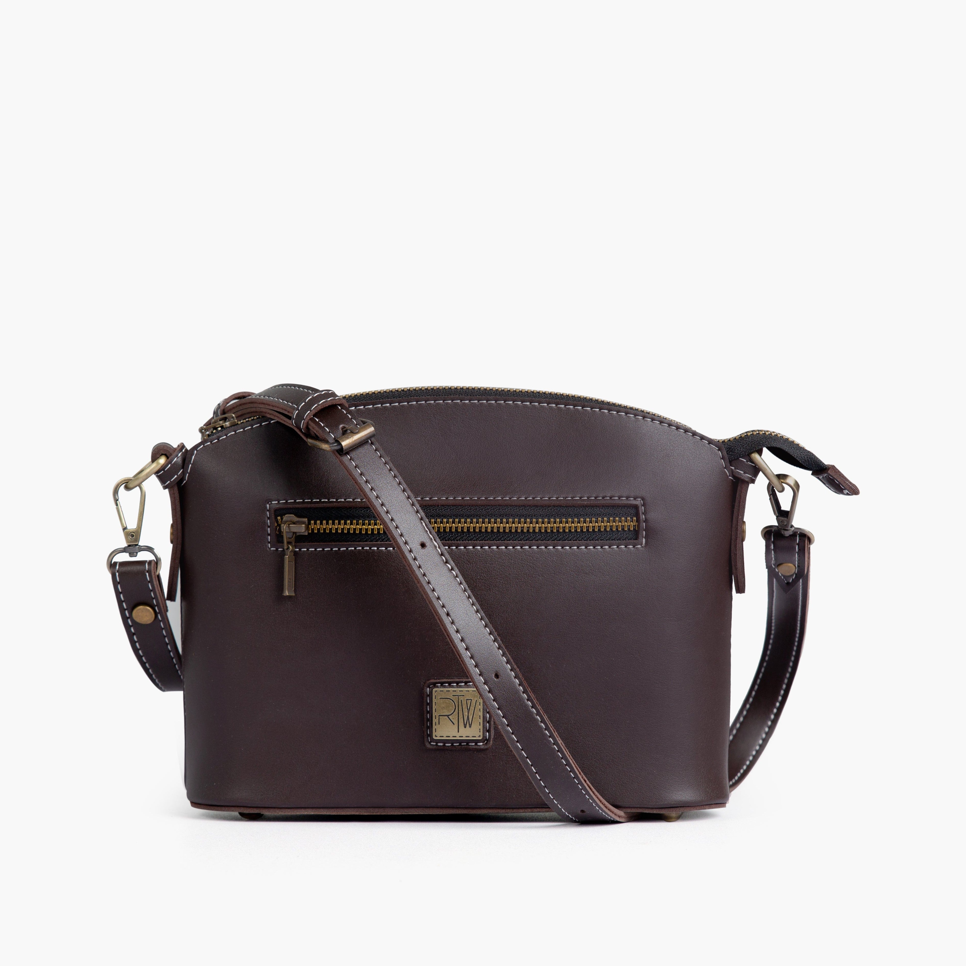 Dark brown dome cross-body bag