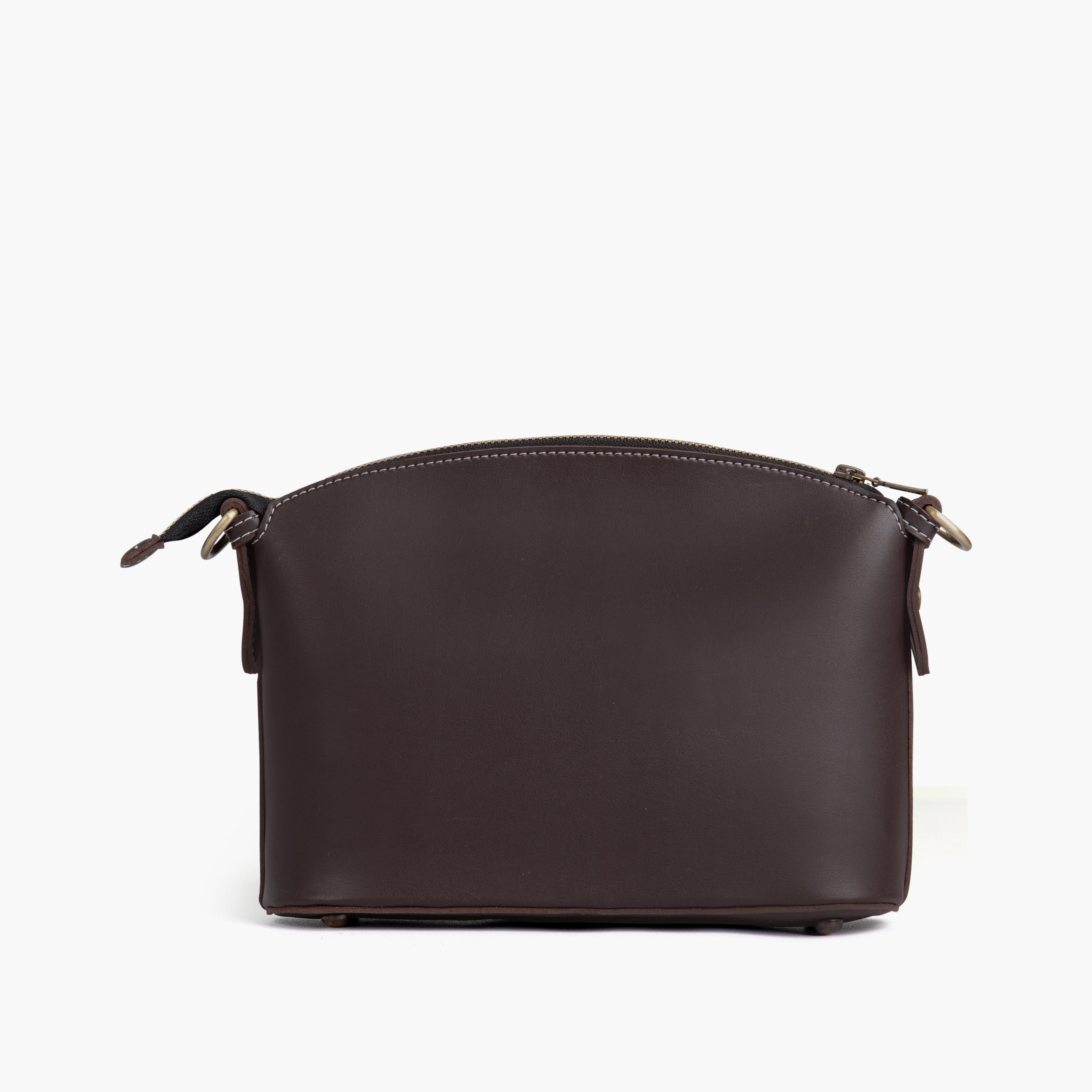 Dark brown dome cross-body bag