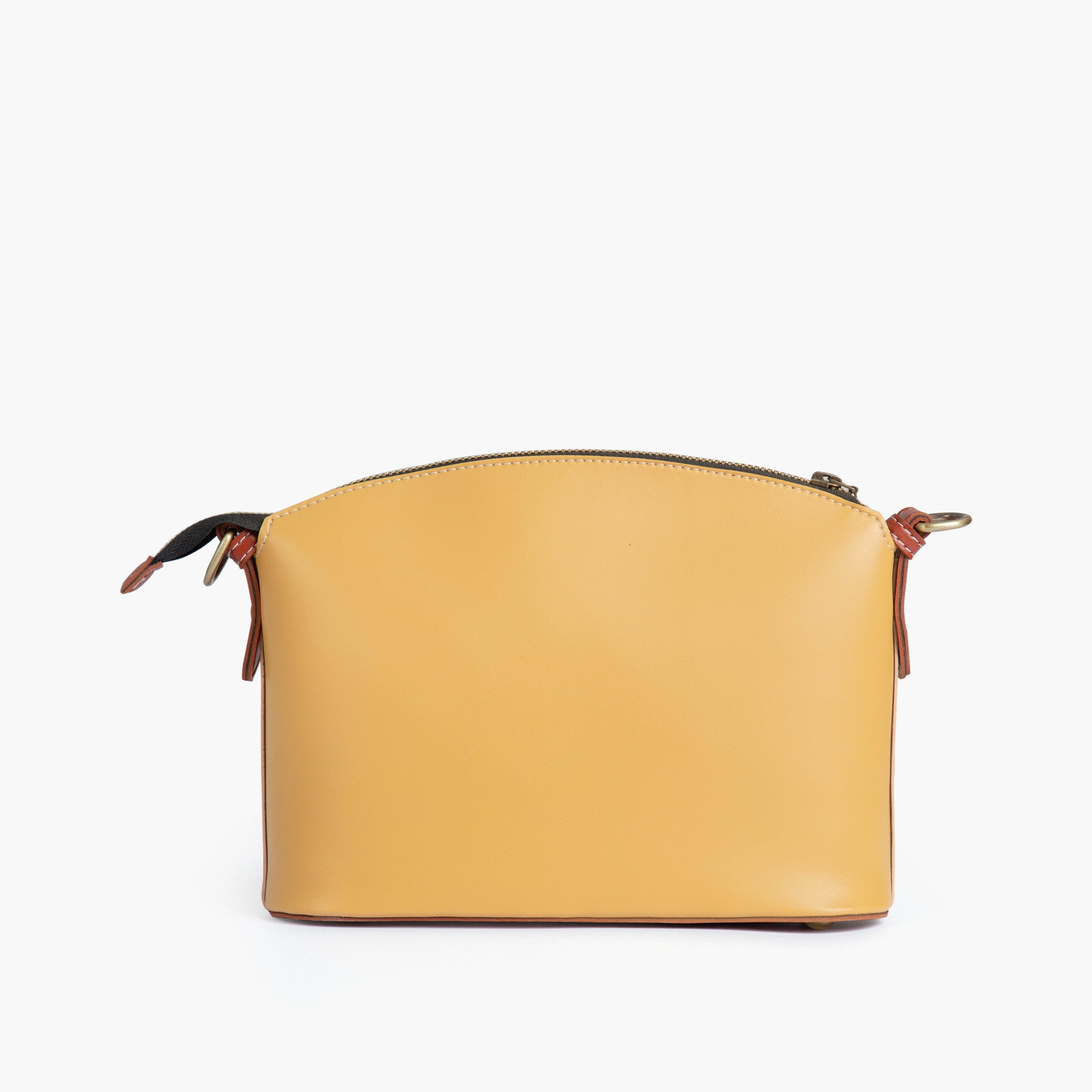 Yellow dome cross-body bag