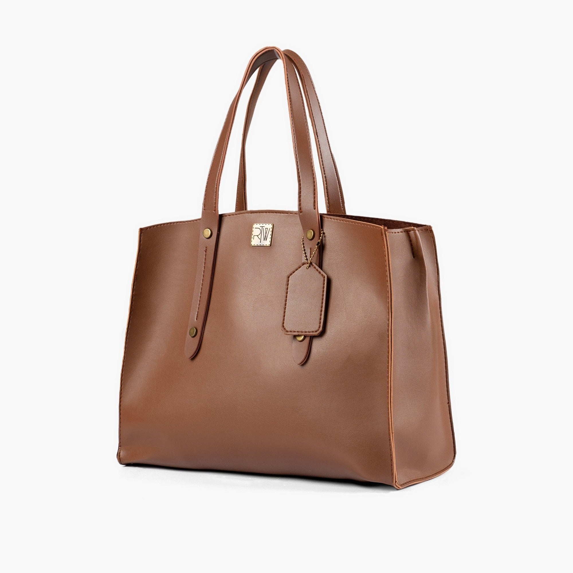 Brown multi compartment satchel bag