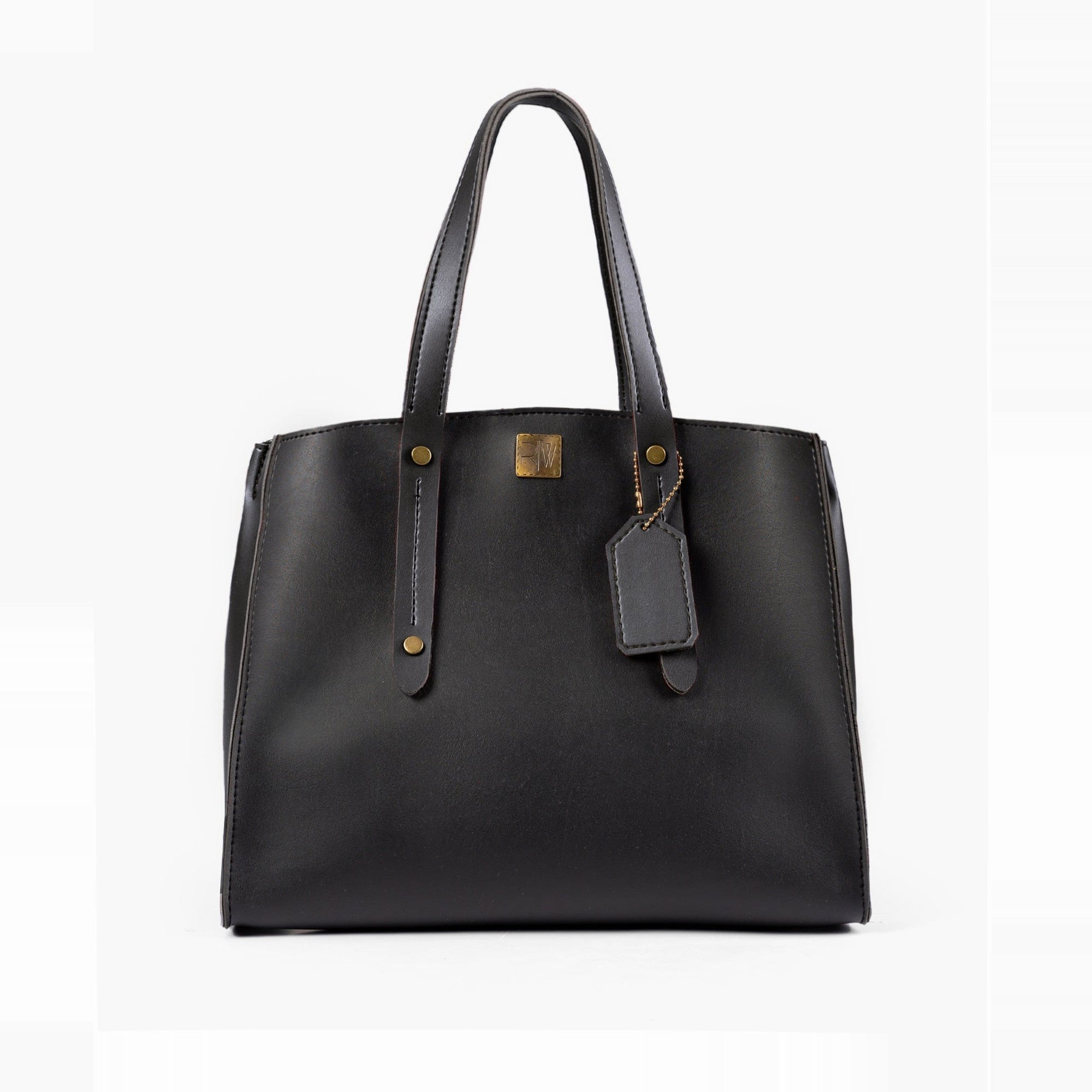 Black multi compartment satchel bag