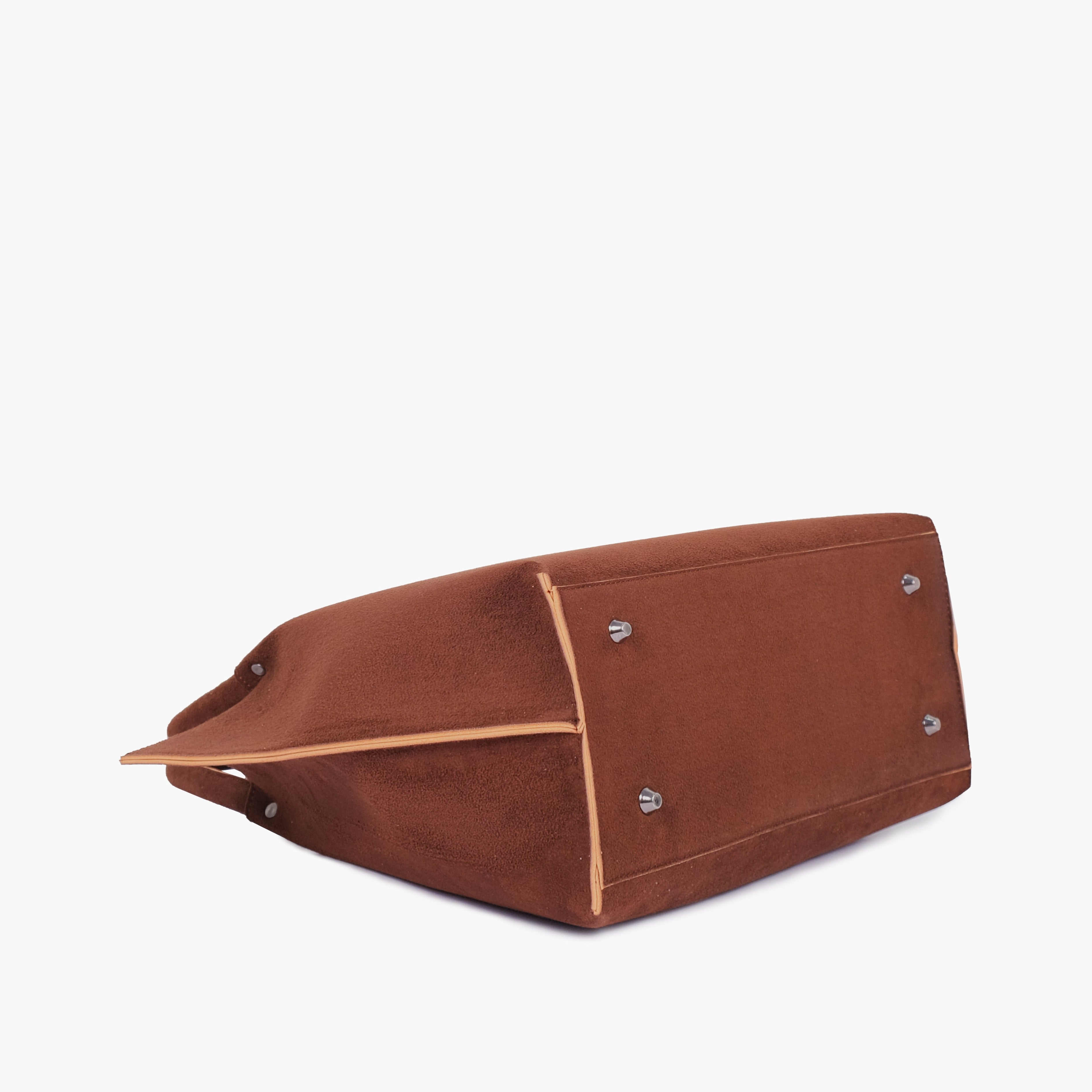 Horse brown suede tote bag