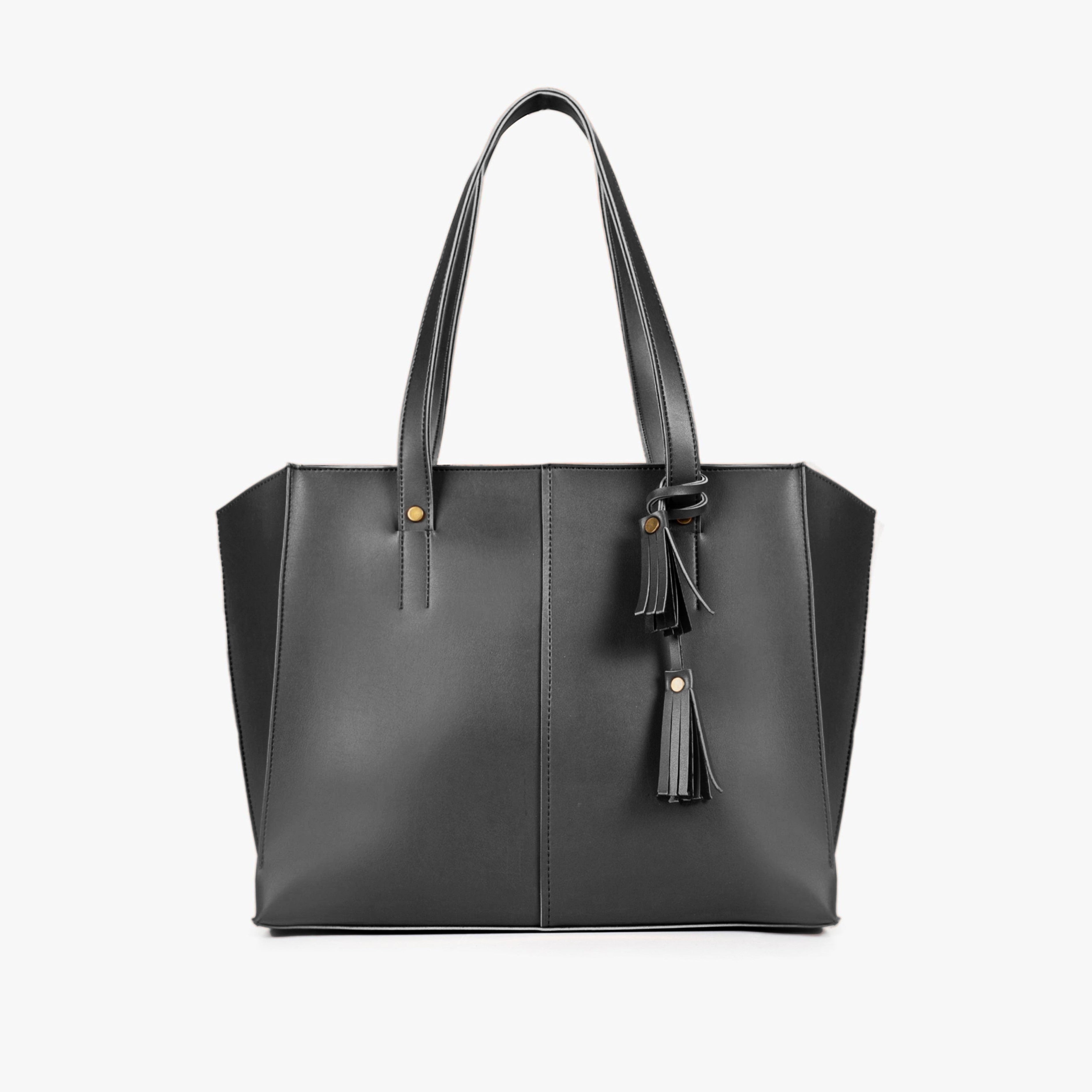Black over the shoulder tote bag