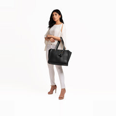 Black over the shoulder tote bag