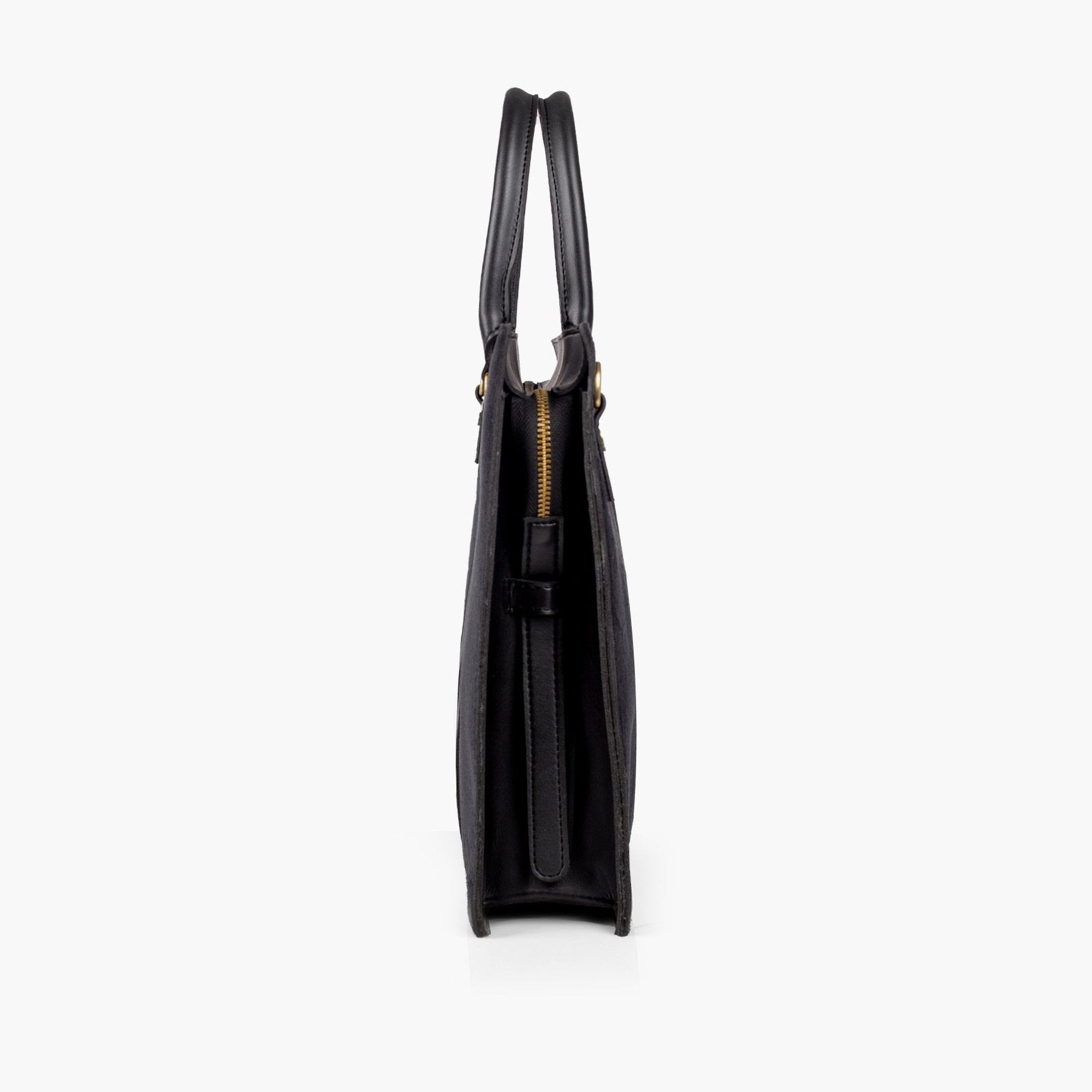 Black suede laptop bag