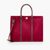 Burgundy suede laptop bag