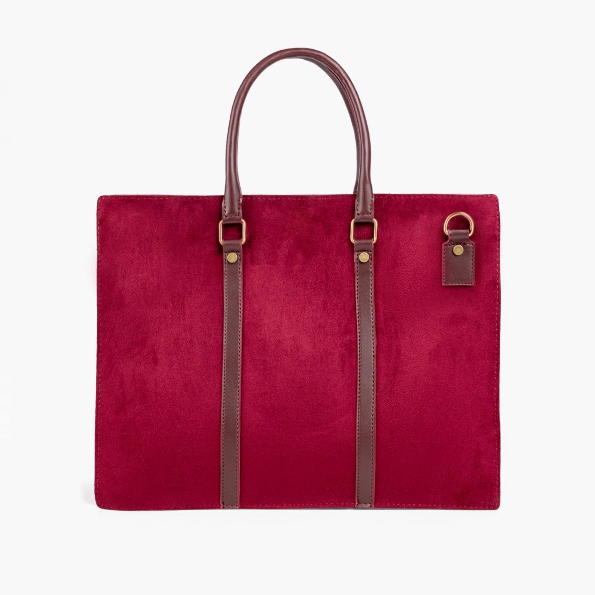 Burgundy suede laptop bag