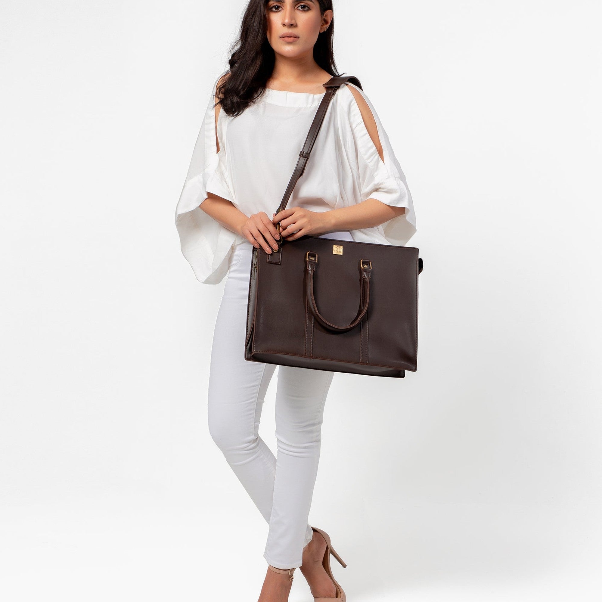 Dark brown laptop bag