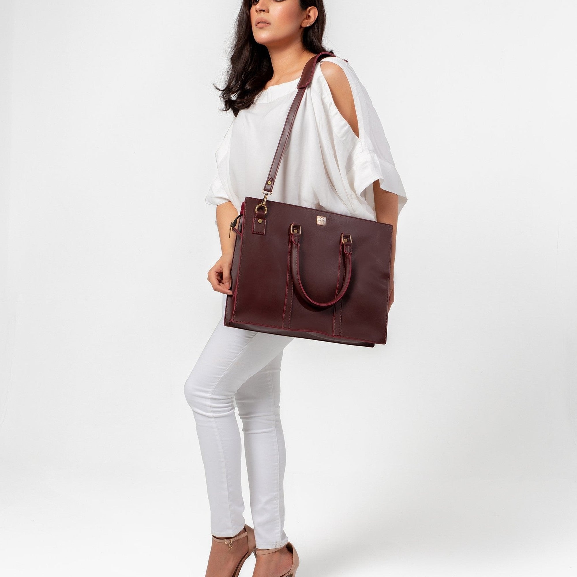 Burgundy laptop bag