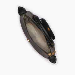 Black denim mini cross-body bag