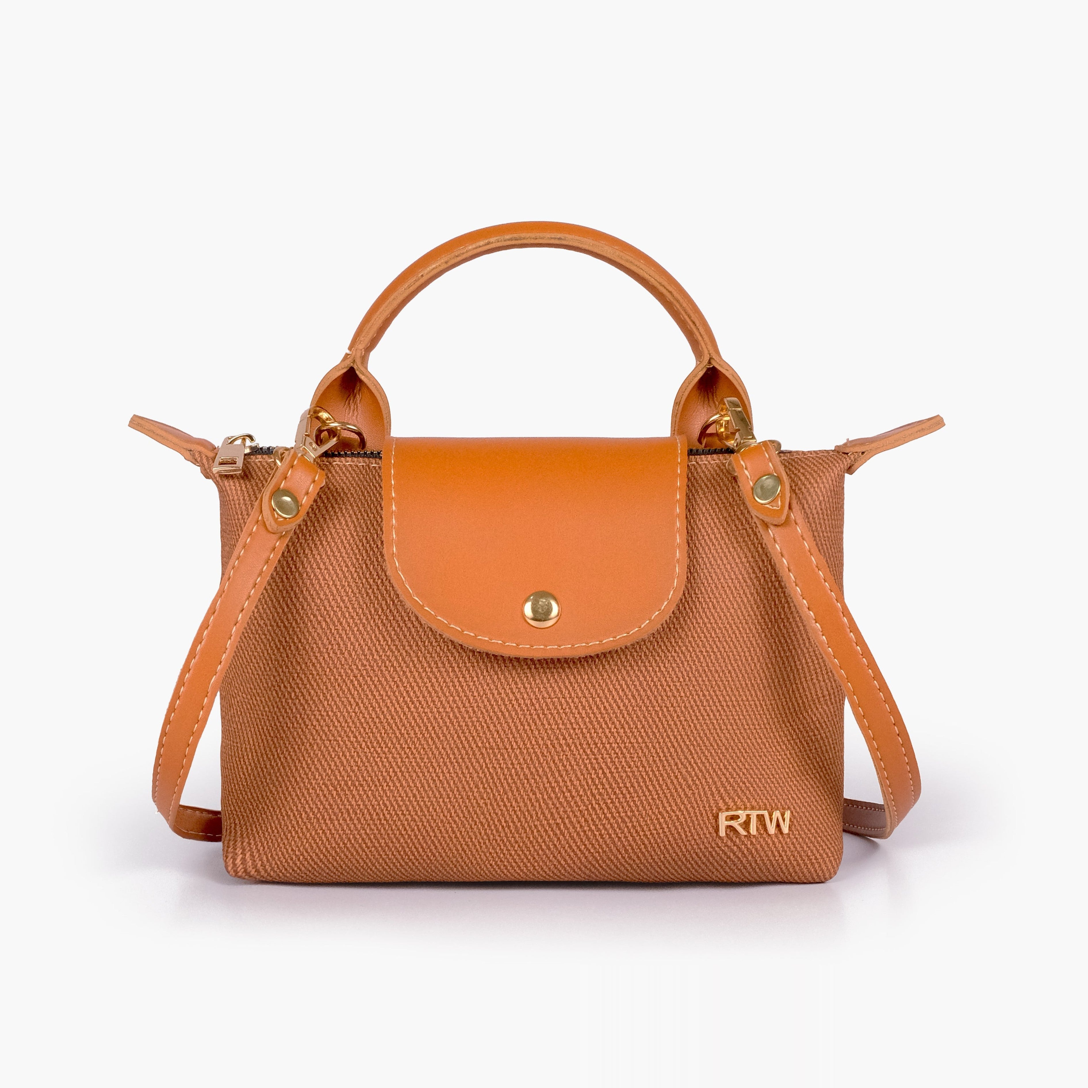 Orange denim mini cross-body bag