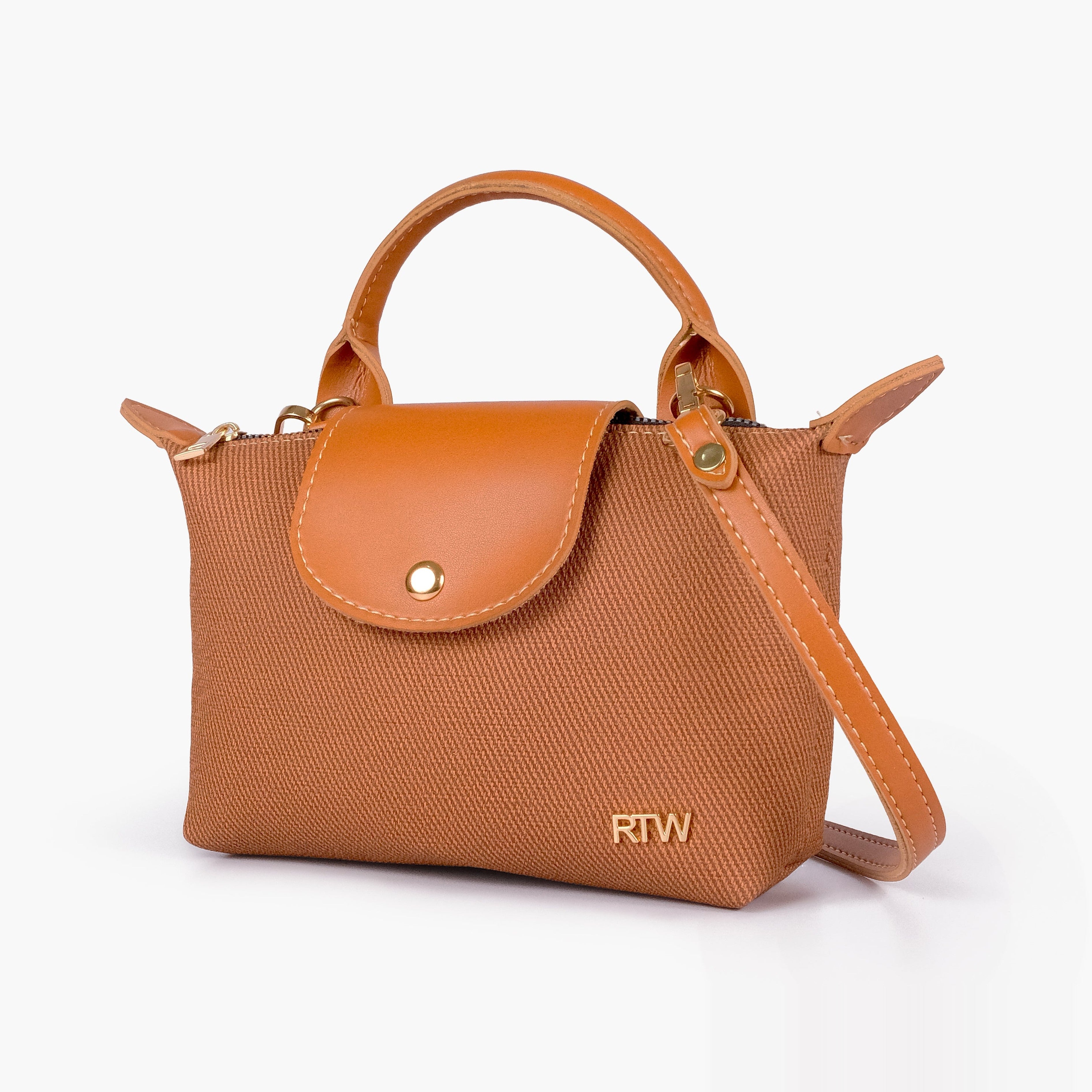 Orange denim mini cross-body bag