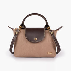 Dark brown denim mini cross-body bag