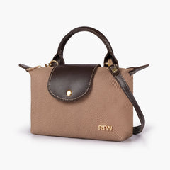 Dark brown denim mini cross-body bag