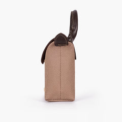 Dark brown denim mini cross-body bag