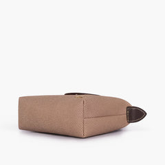 Dark brown denim mini cross-body bag