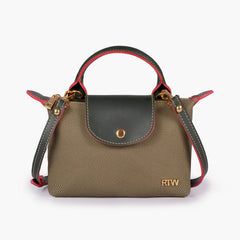 Green denim mini cross-body bag