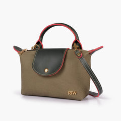 Green denim mini cross-body bag