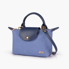 Blue denim mini cross-body bag