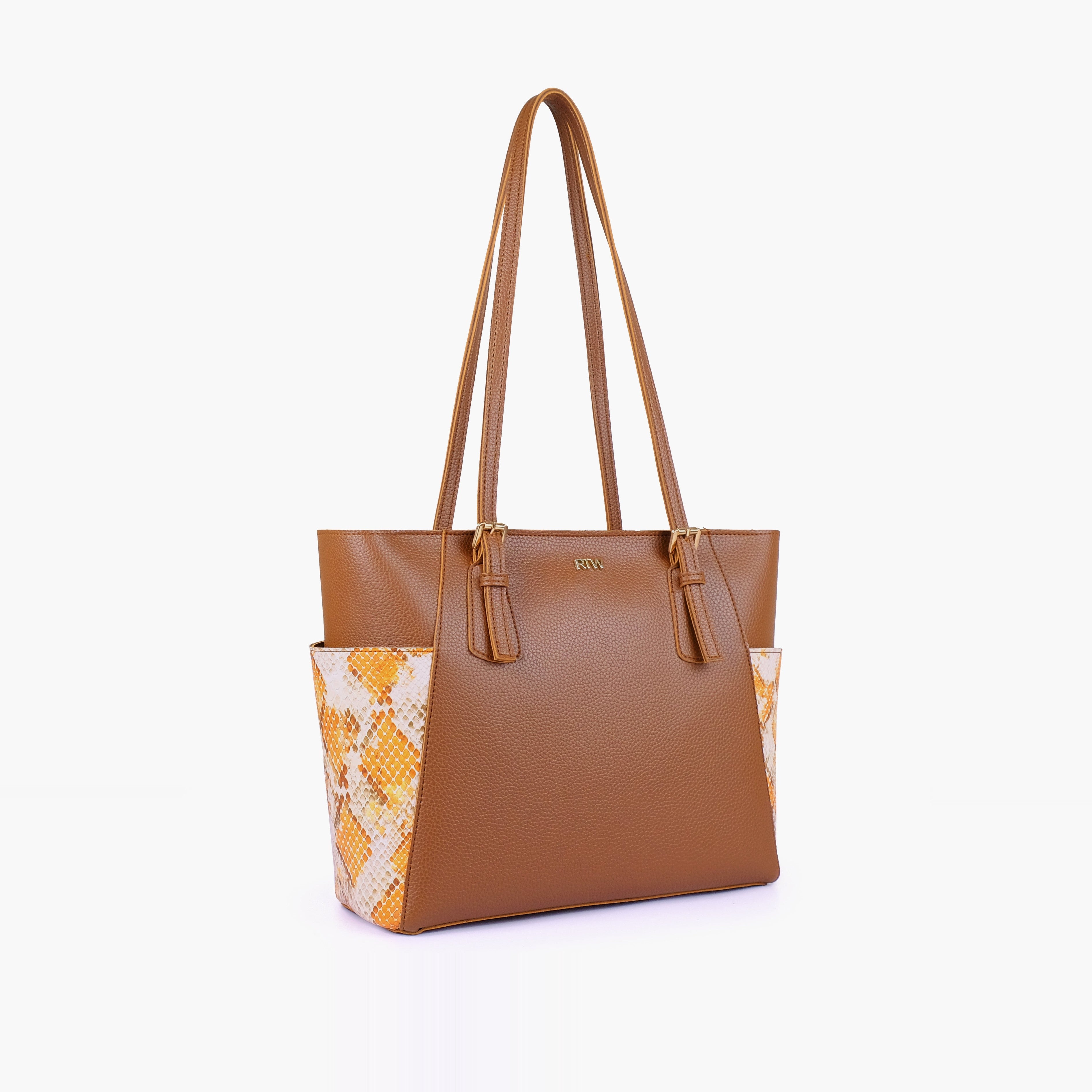 Horse brown double pocket tote