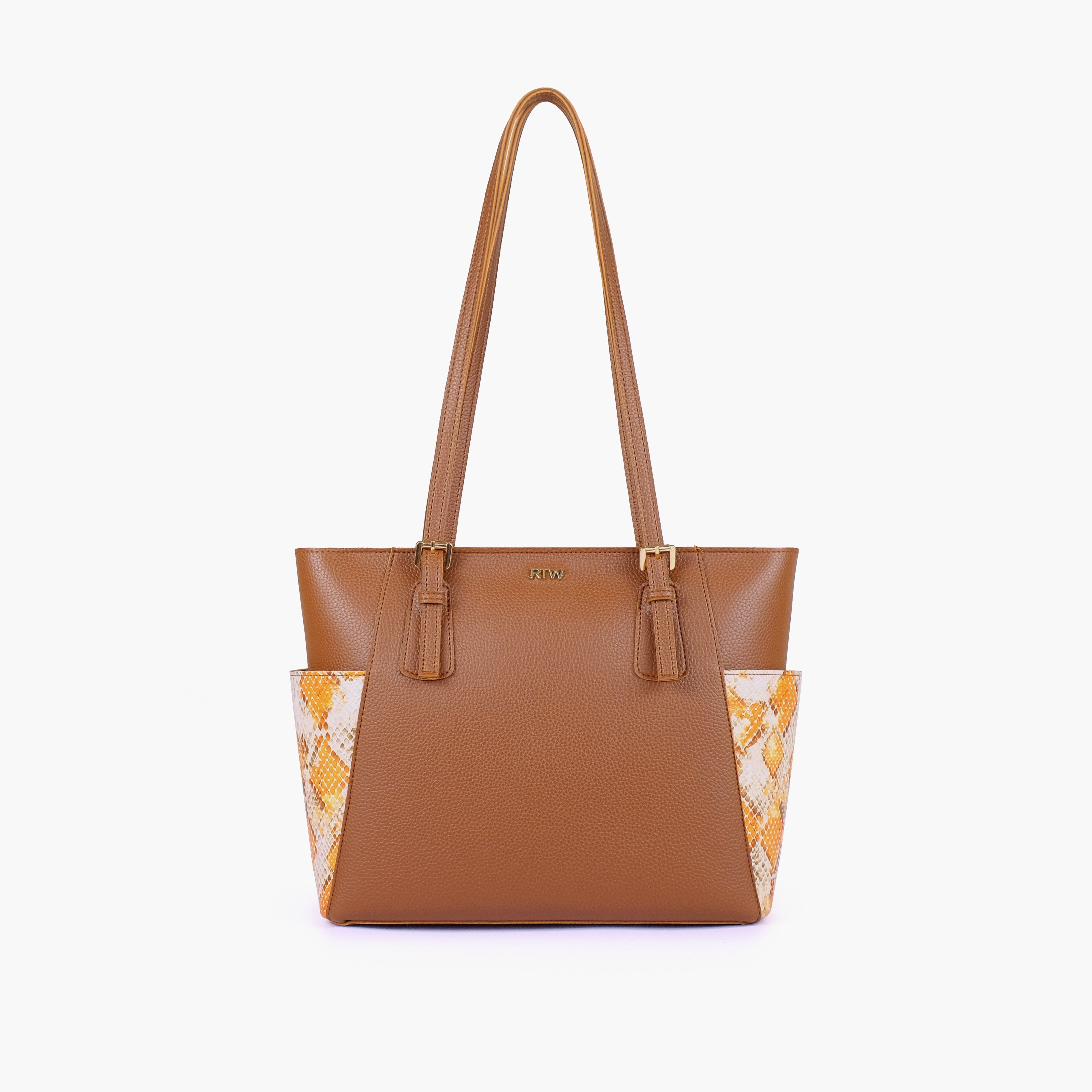 Horse brown double pocket tote