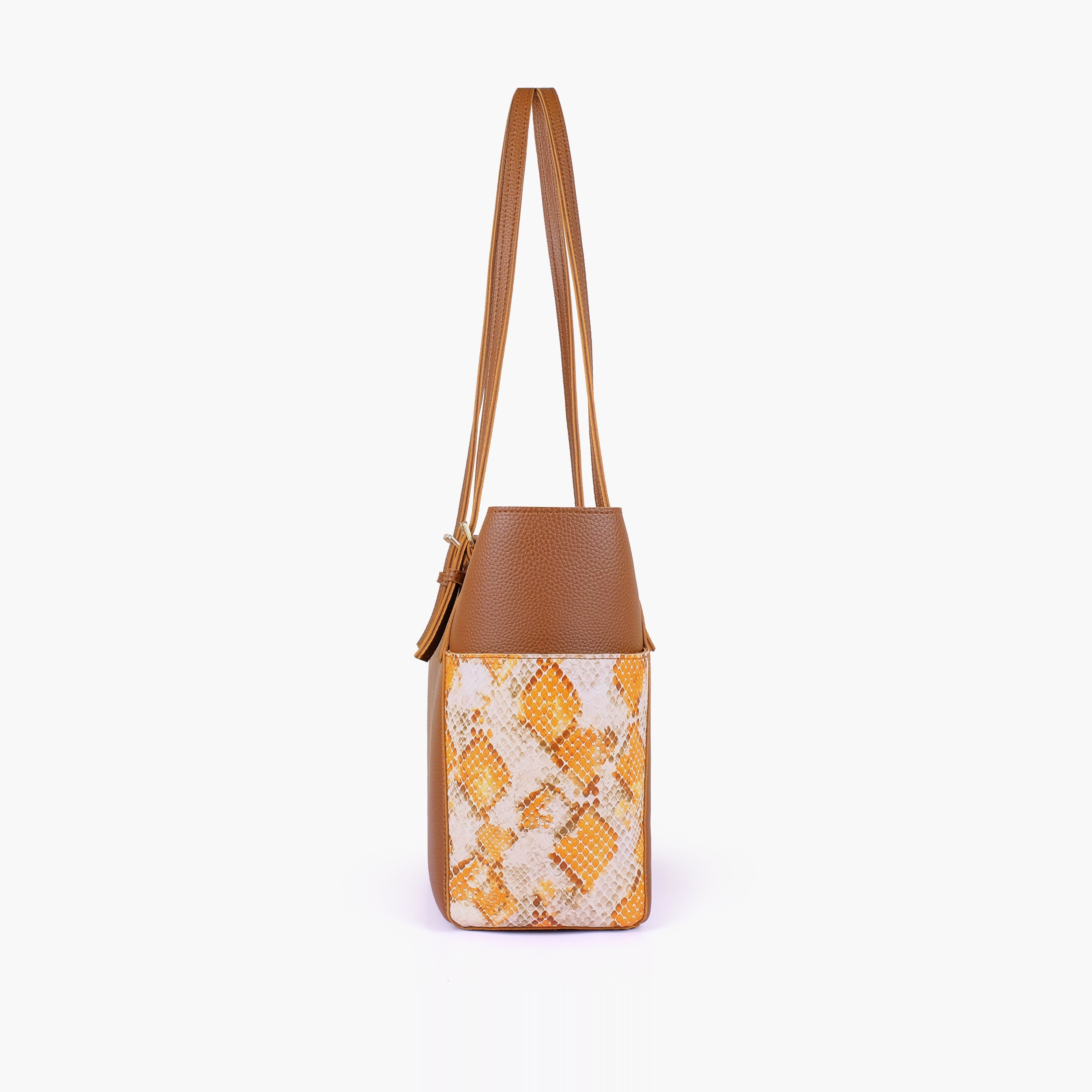Horse brown double pocket tote