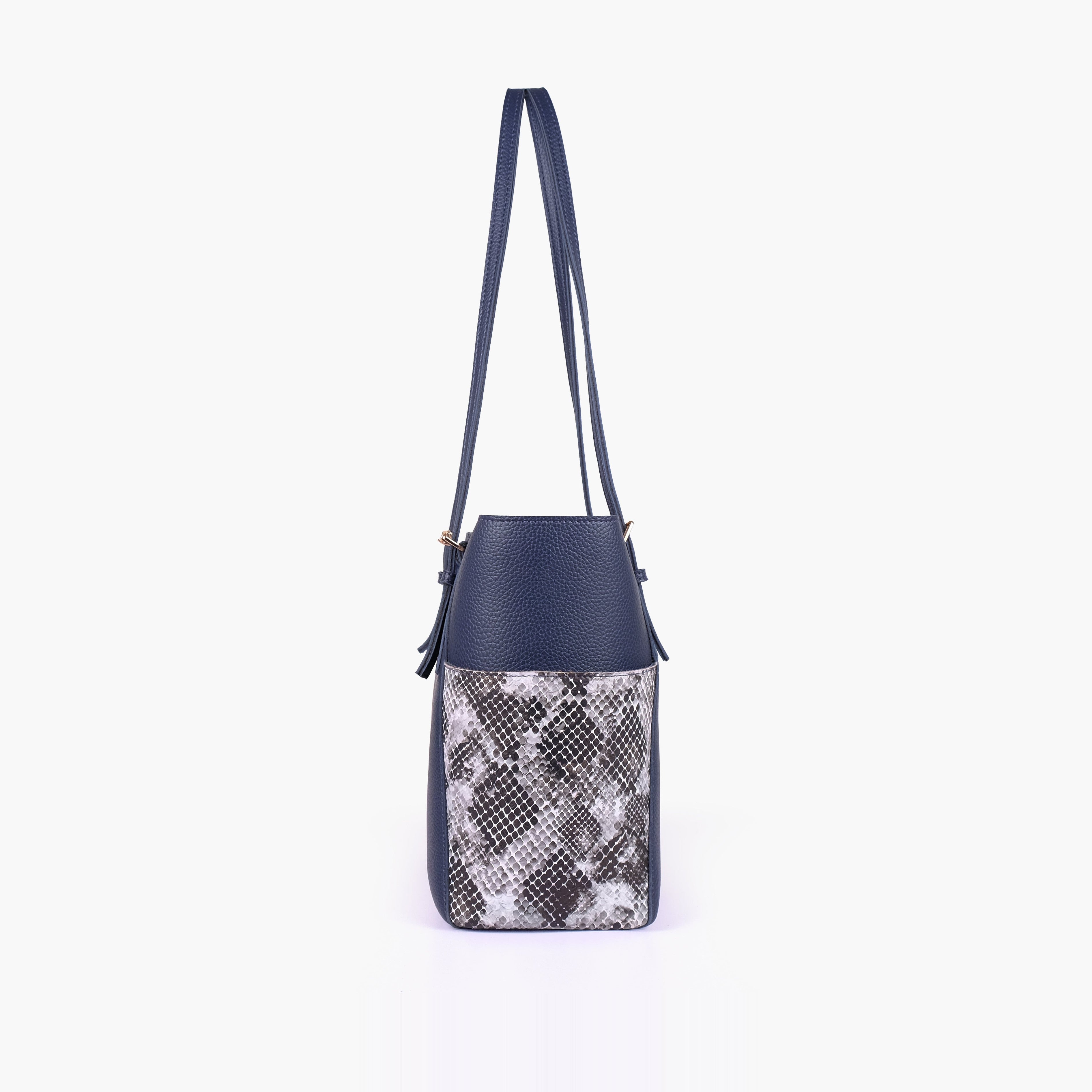 Blue double pocket tote