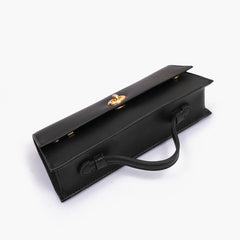 Black elongated clutch bag