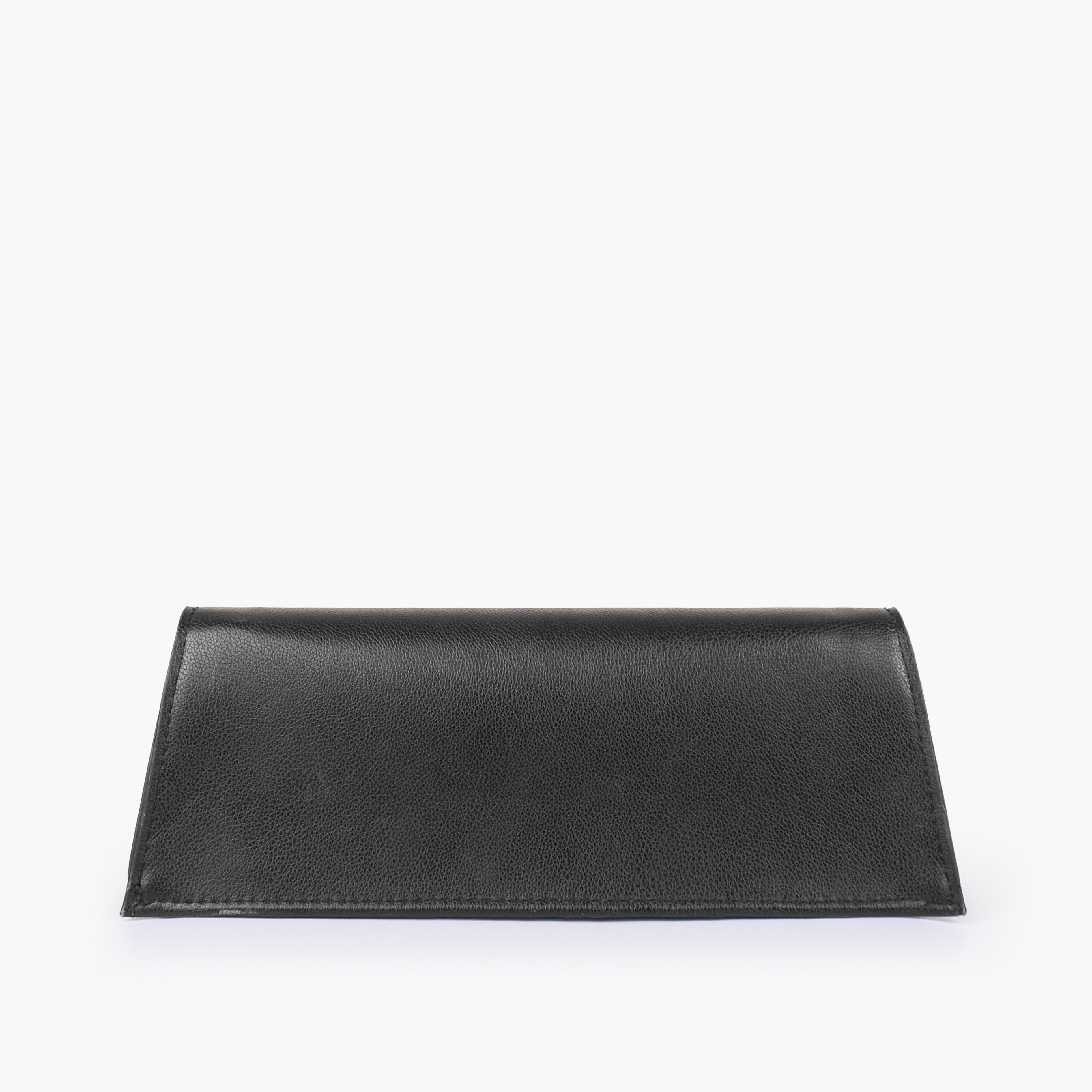 Black elongated clutch bag