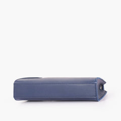 Blue elongated chain handle purse