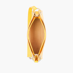Yellow elongated chain handle purse