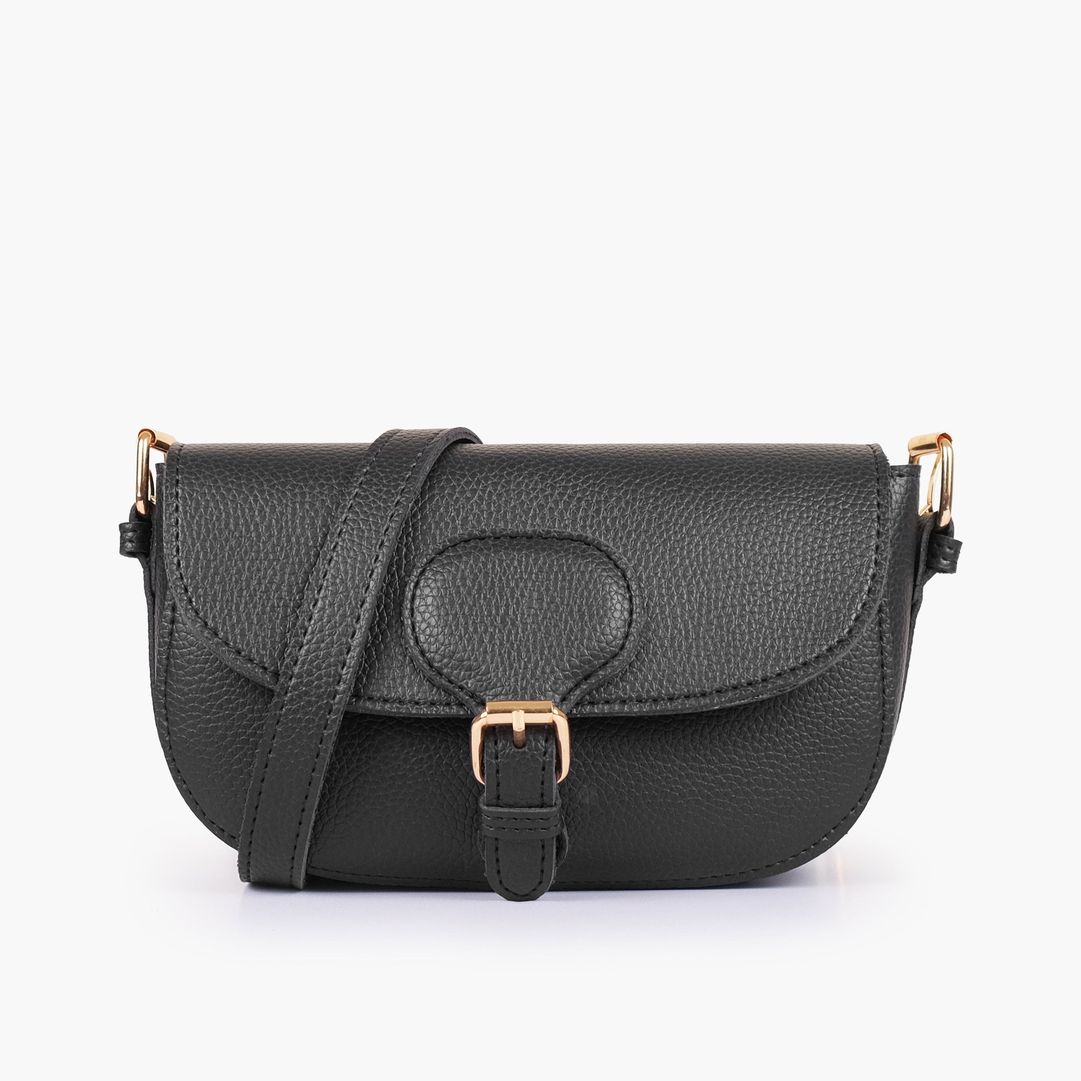 Black east-west shoulder bag