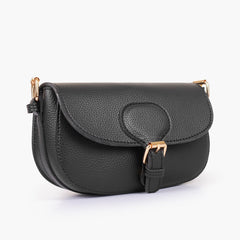 Black east-west shoulder bag